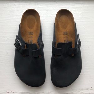 New Birkenstock Black Oiled Leather Boston Size 9